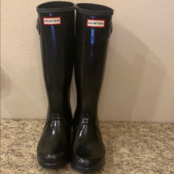 Hunter Tall Black Rubber Boots - Picture 2 of 15